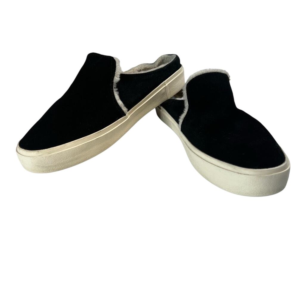 Staheekum Womens Suede Cozy Camp Mules Size 9 Slip-Ons Black Casual Shoes